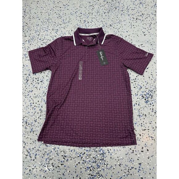 New Walter Hagen Golf Shirt Polo Broken Club Purple Polyester NWT Men's Small S - Picture 1 of 5